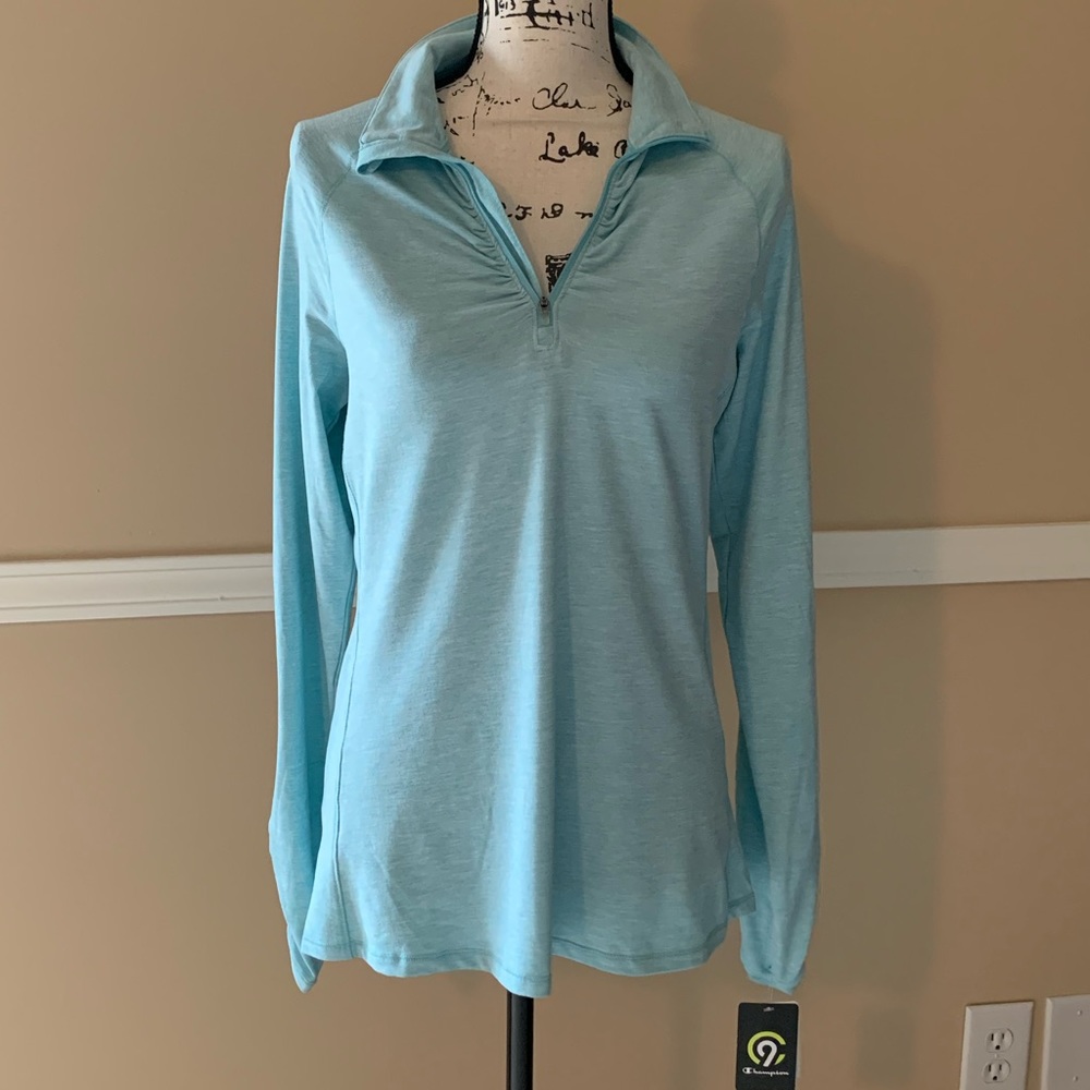 Light Blue Half-Zip Women's Pullover Jacket